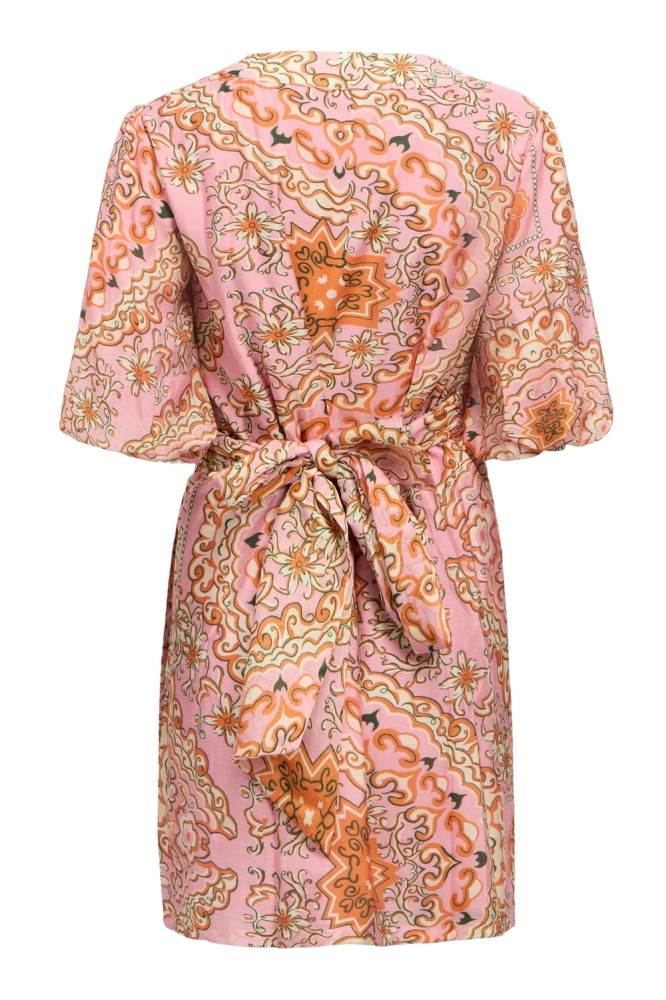 OBJHOLLY 2/4 RE SHORT WRAP DRESS 13 23047031 ROSE ELEGANCE